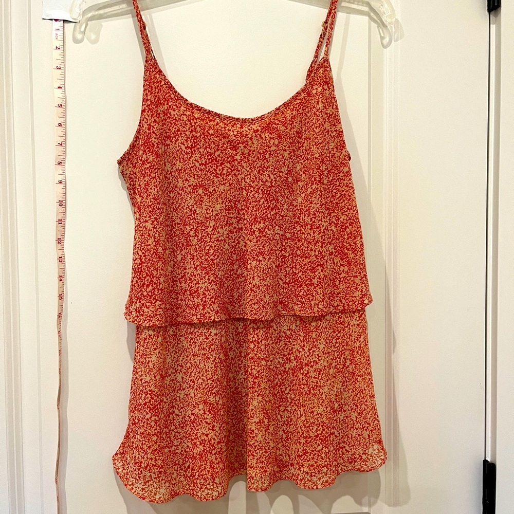Cabi #339 Ruffled Tiered Adjustable Spaghetti Strap Paprika Cami
